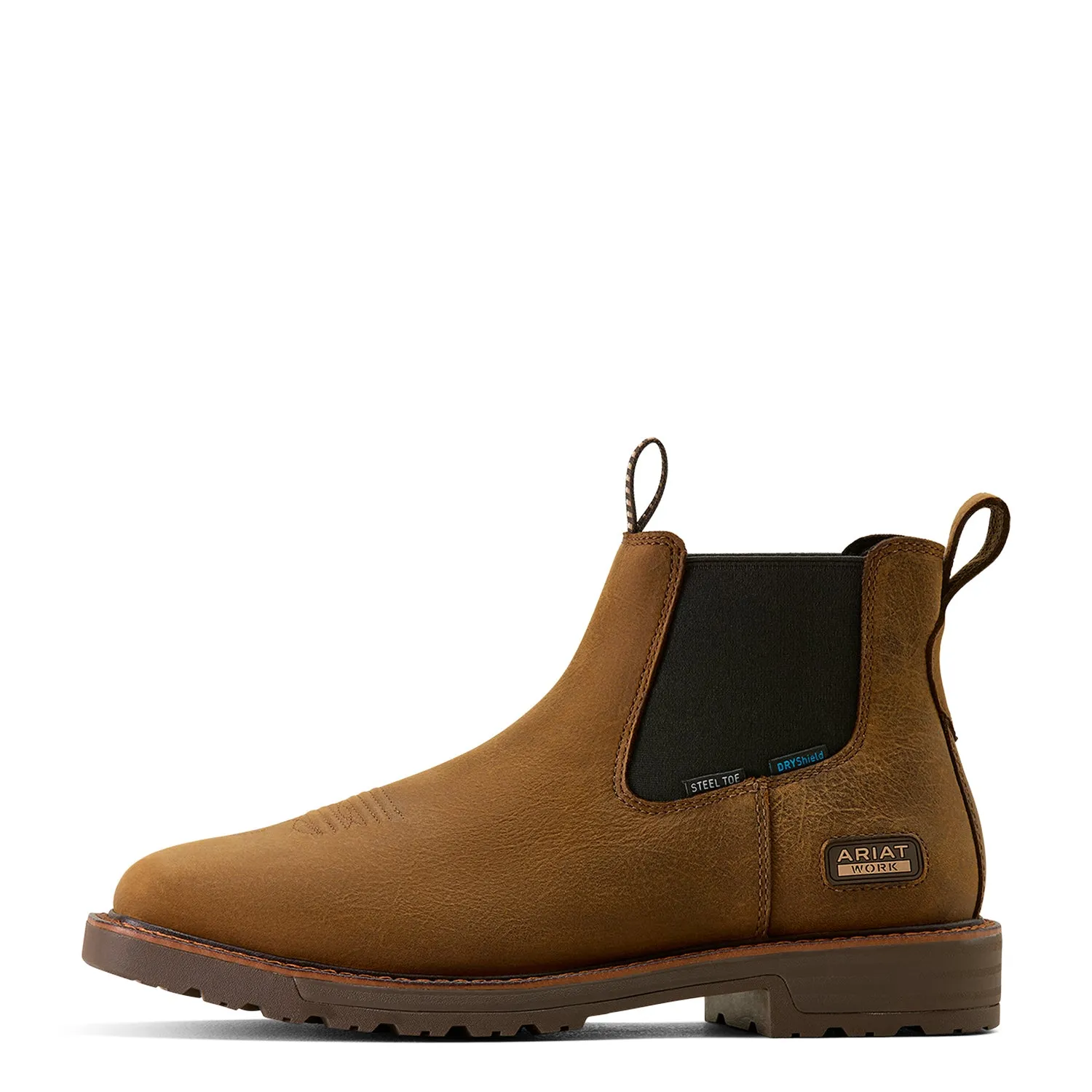 Ariat Men's Activator Chelsea Waterproof Wide Square Toe Steel Toe Work Boot sold by Work World