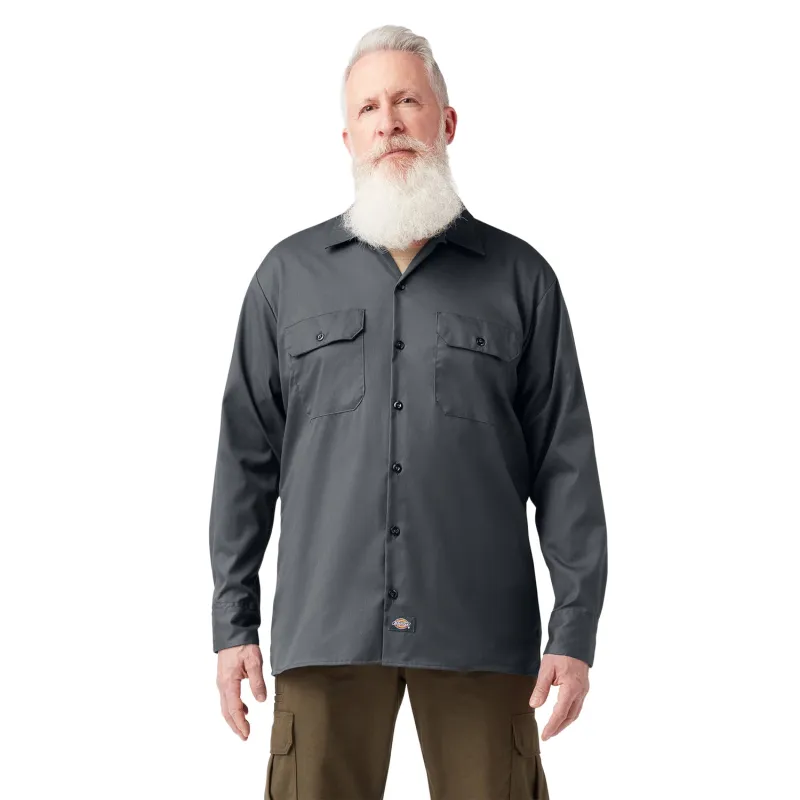 Dickies Men's FLEX Relaxed Fit Long Sleeve Work Shirt made by Dickies