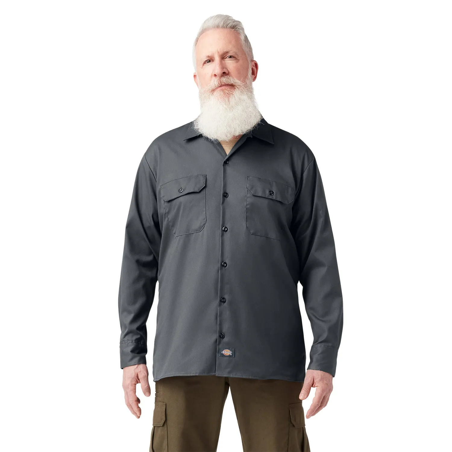 Dickies Men's FLEX Relaxed Fit Long Sleeve Work Shirt sold by Work World