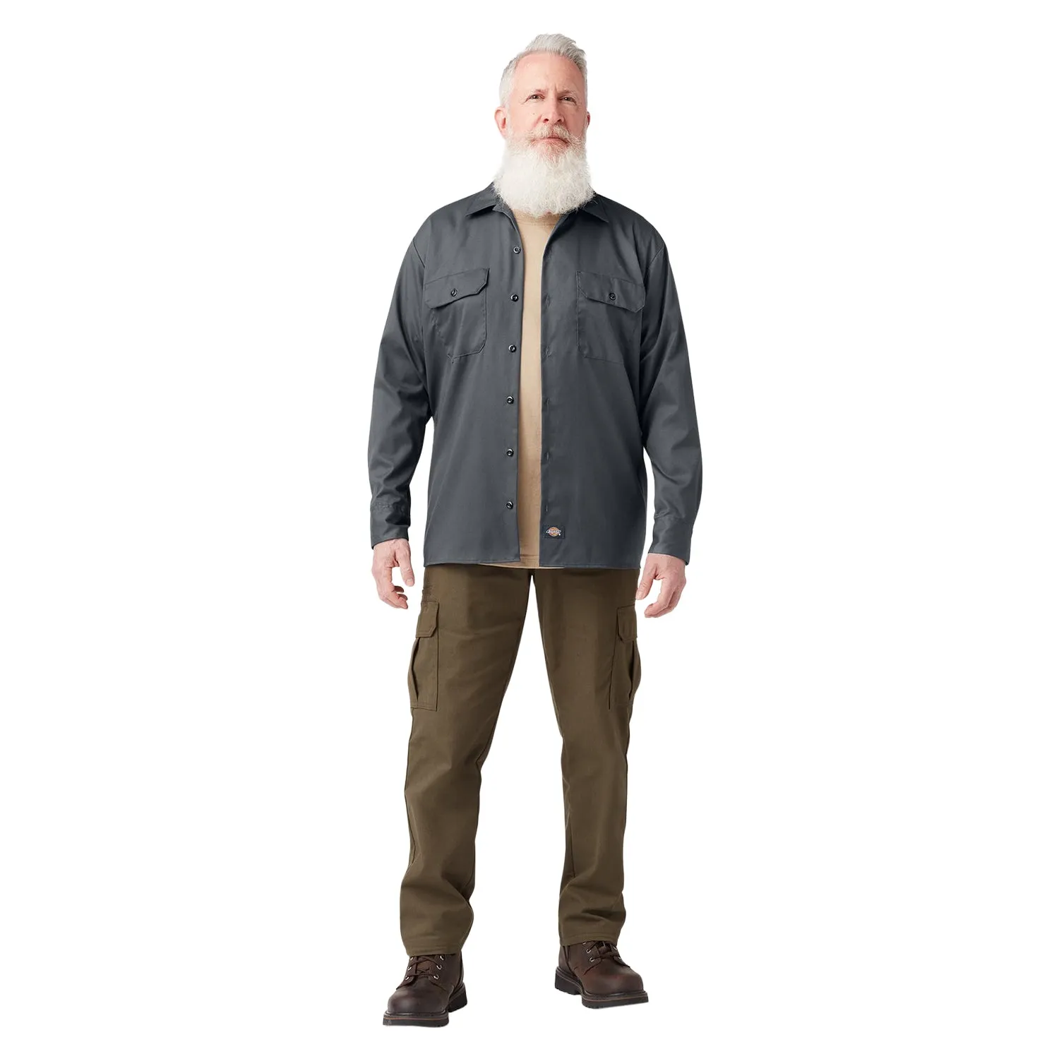 Dickies Men's FLEX Relaxed Fit Long Sleeve Work Shirt sold by Work World product image thumbnail 4
