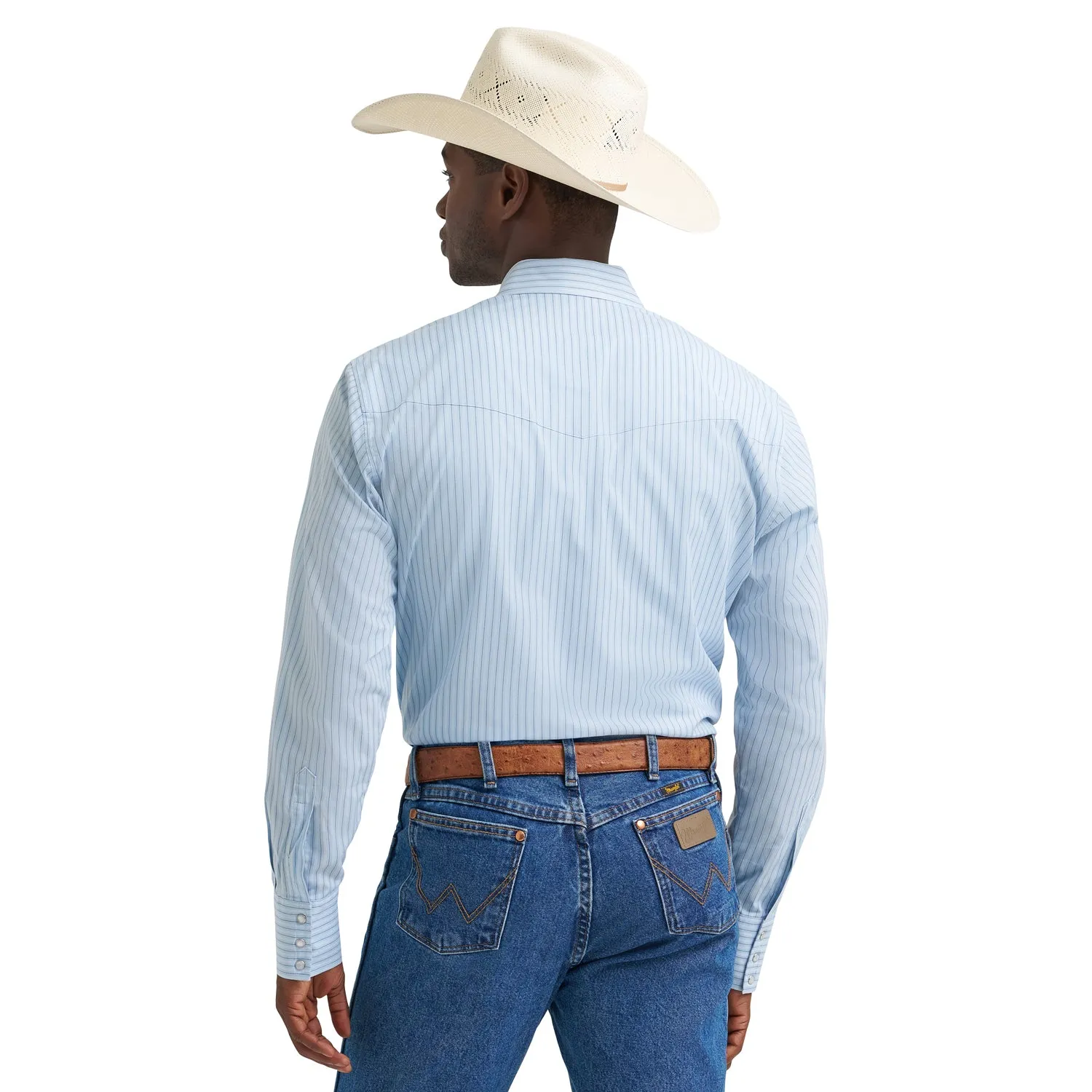Wrangler Men's Long Sleeve Western Stripe Pearl Snap Shirt sold by Work World product image thumbnail 2