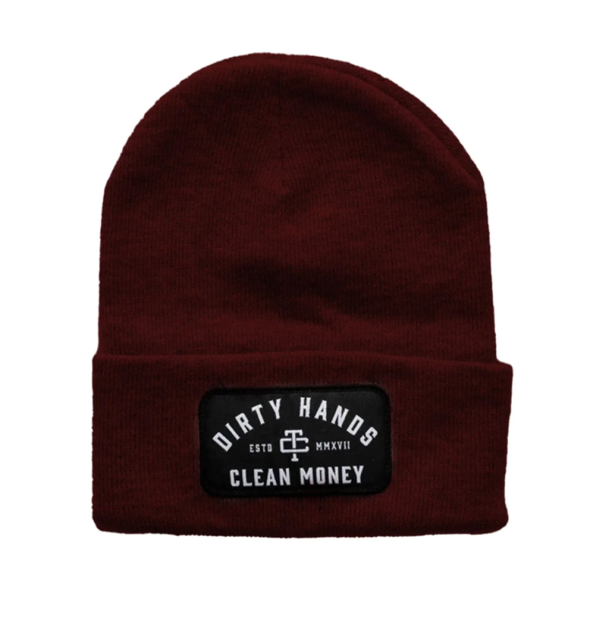 Troll Co. Premium "Dirty Hands Clean Money" Patch Knit Beanie sold by Work World