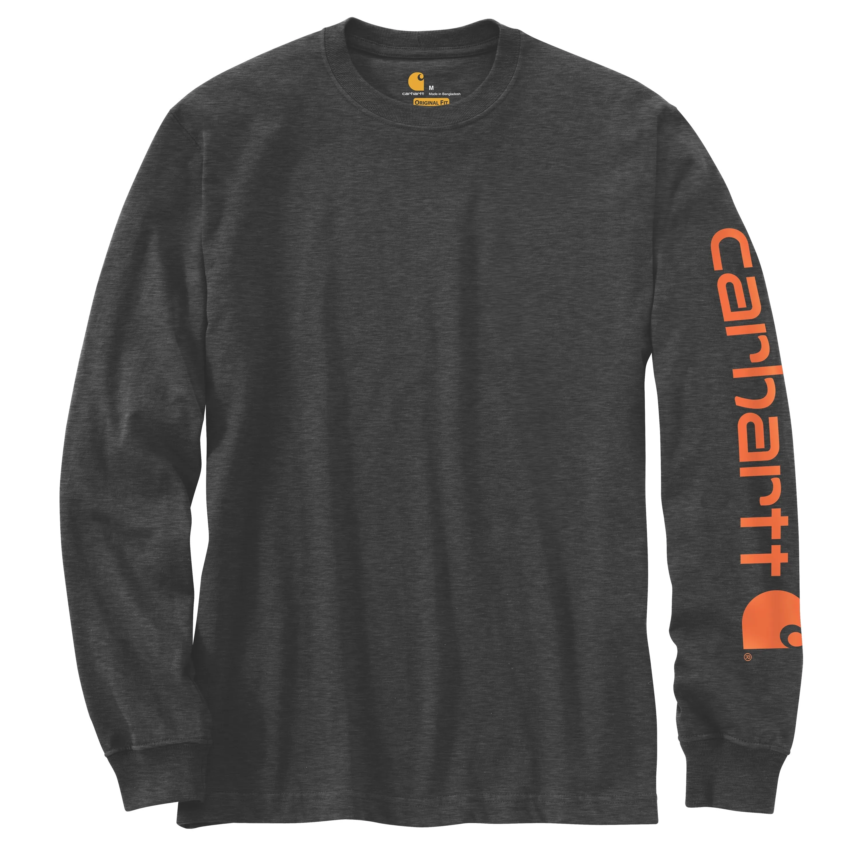 Carhartt Men's Signature Logo Long Sleeve T-Shirt_Carbon sold by Work World
