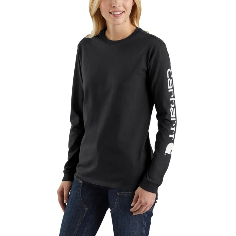 Carhartt Women's Heavyweight Long Sleeve Logo T-Shirt_Black sold by Work World