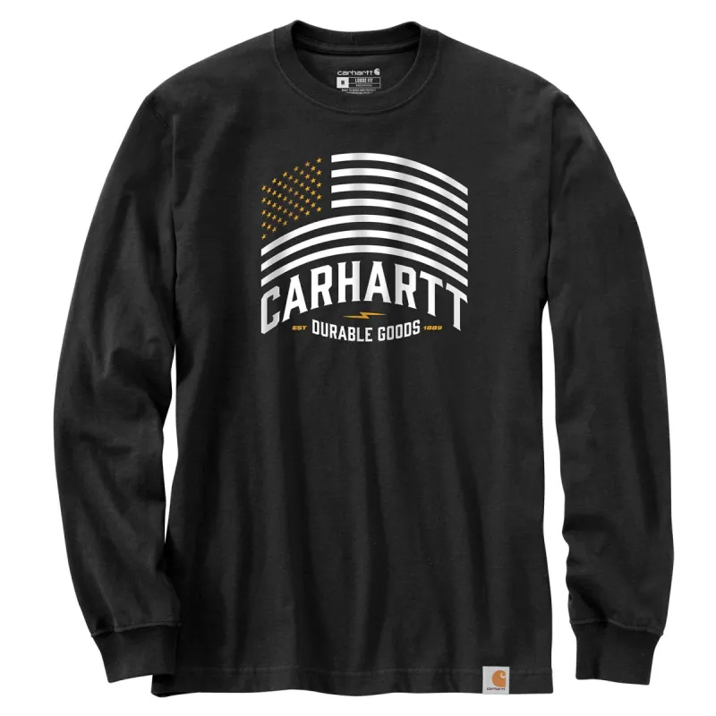 Carhartt Men's Relaxed Fit Midweight Flag Graphic Long Sleeve T-Shirt made by Carhartt
