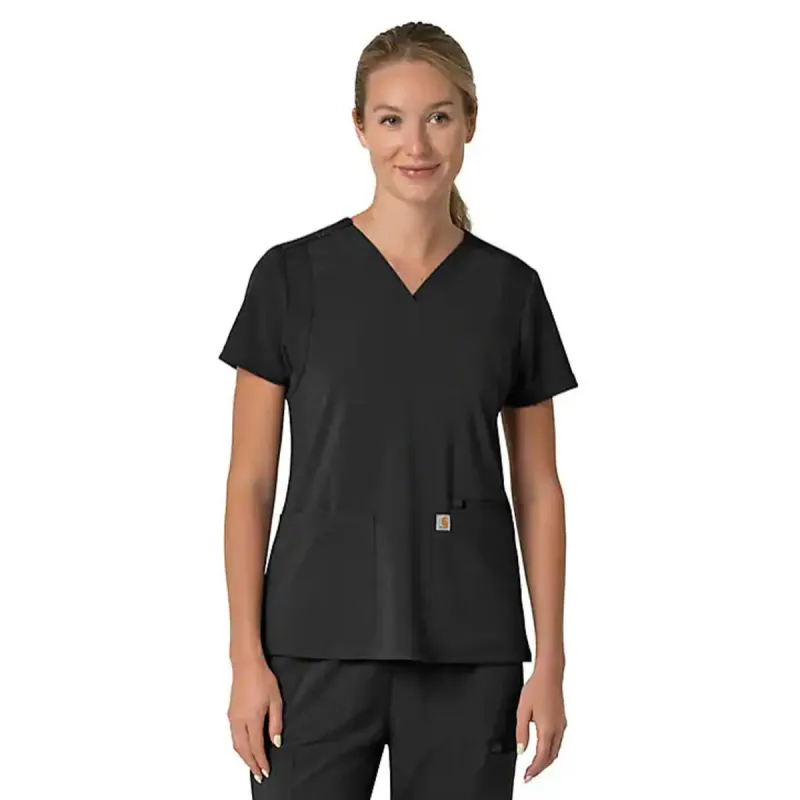 Carhartt Women's Force Flex Panel V-Neck Scrub Top sold by Work World