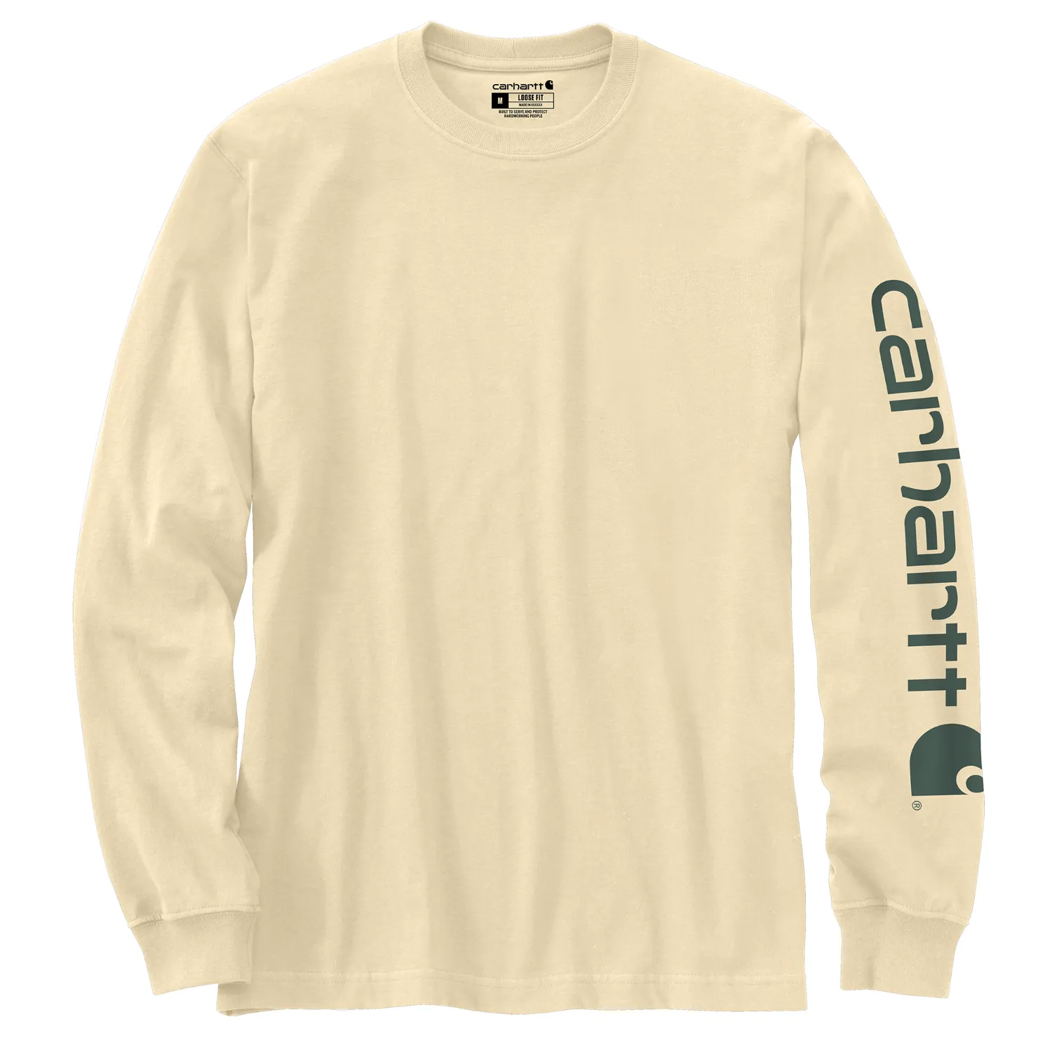 Carhartt Men's Signature Logo Long Sleeve T-Shirt_Oat Milk sold by Work World product image thumbnail 2