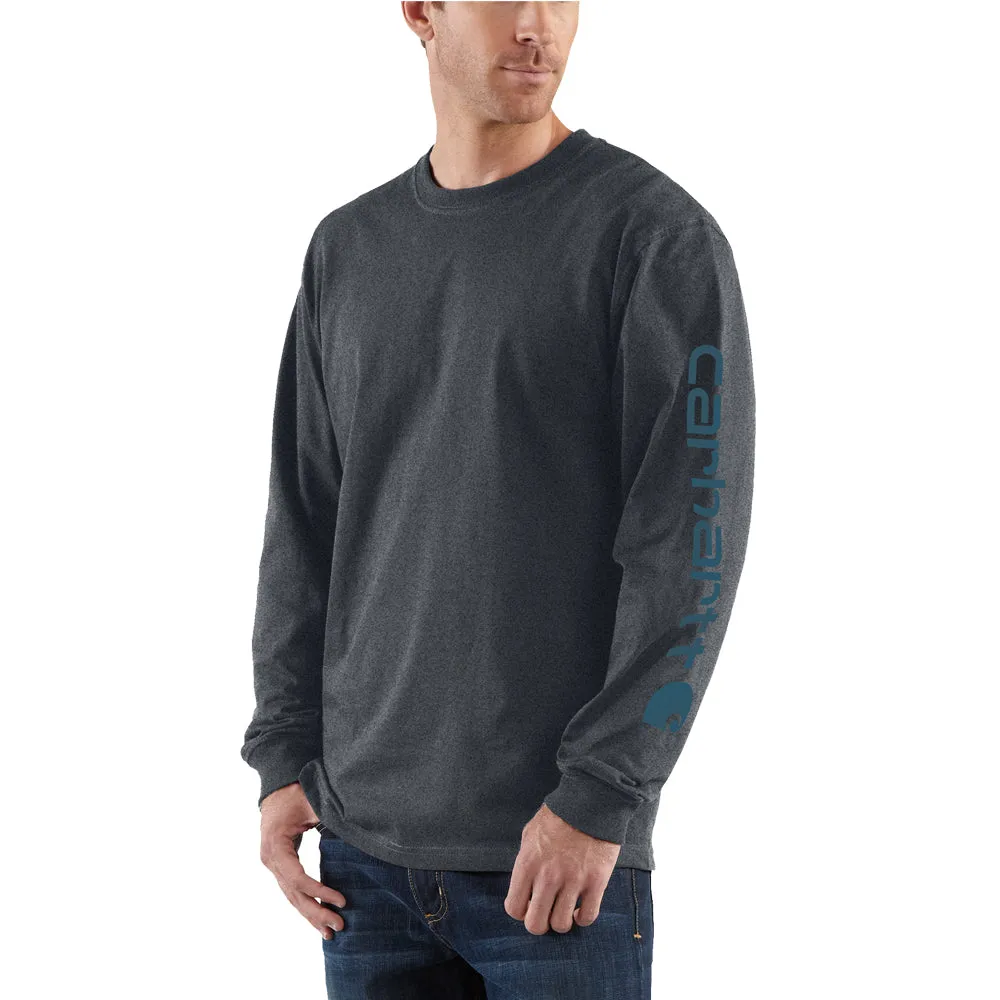 Carhartt Men's Signature Logo Long Sleeve T-Shirt_Granite sold by Work World