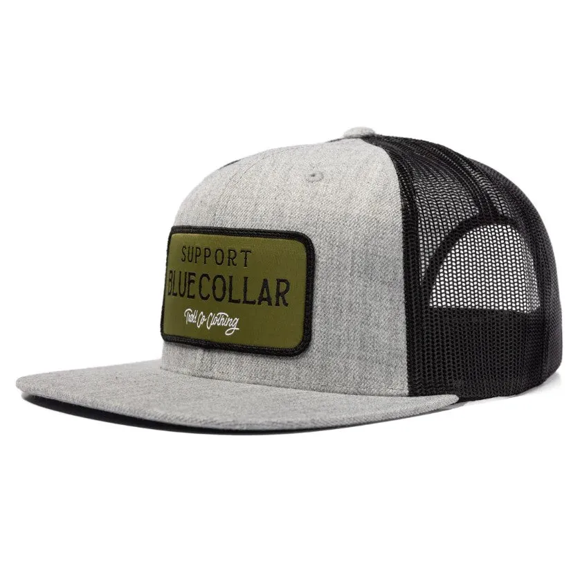 Troll Co. Men's Barricade "Support Blue Collar" Patch Mesh Snapback Hat sold by Work World