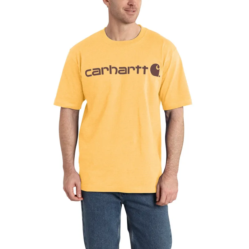 Carhartt Men's Signature Logo Short Sleeve T-Shirt_Vivid Yellow Heather sold by Work World