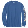 Carhartt Men's Signature Logo Long Sleeve T-Shirt_Light Cobalt Heather sold by Work World