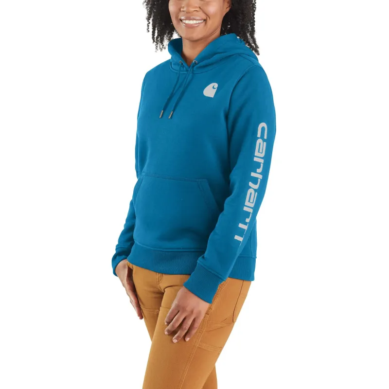 Carhartt Women's Clarksburg Graphic Sleeve Hoodie_Marine Blue sold by Work World