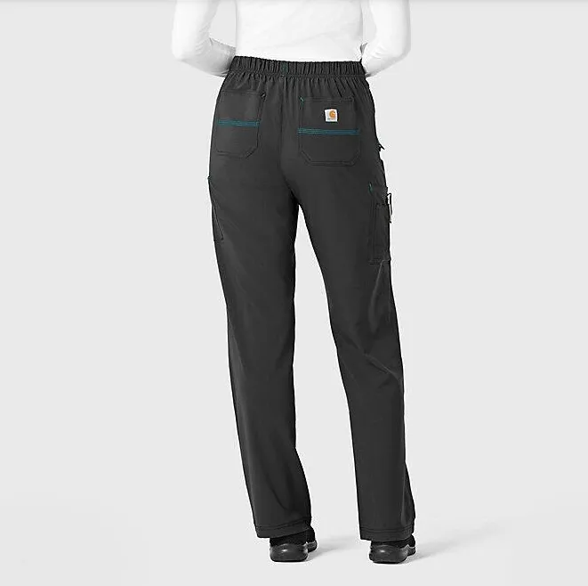 Carhartt Women's Force® Cross-Flex Utility Boot Cut Cargo Scrub Pant_Black sold by Work World product image thumbnail 2