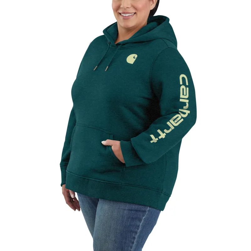 Carhartt Women's Clarksburg Graphic Sleeve Hoodie_Tidal Heather sold by Work World