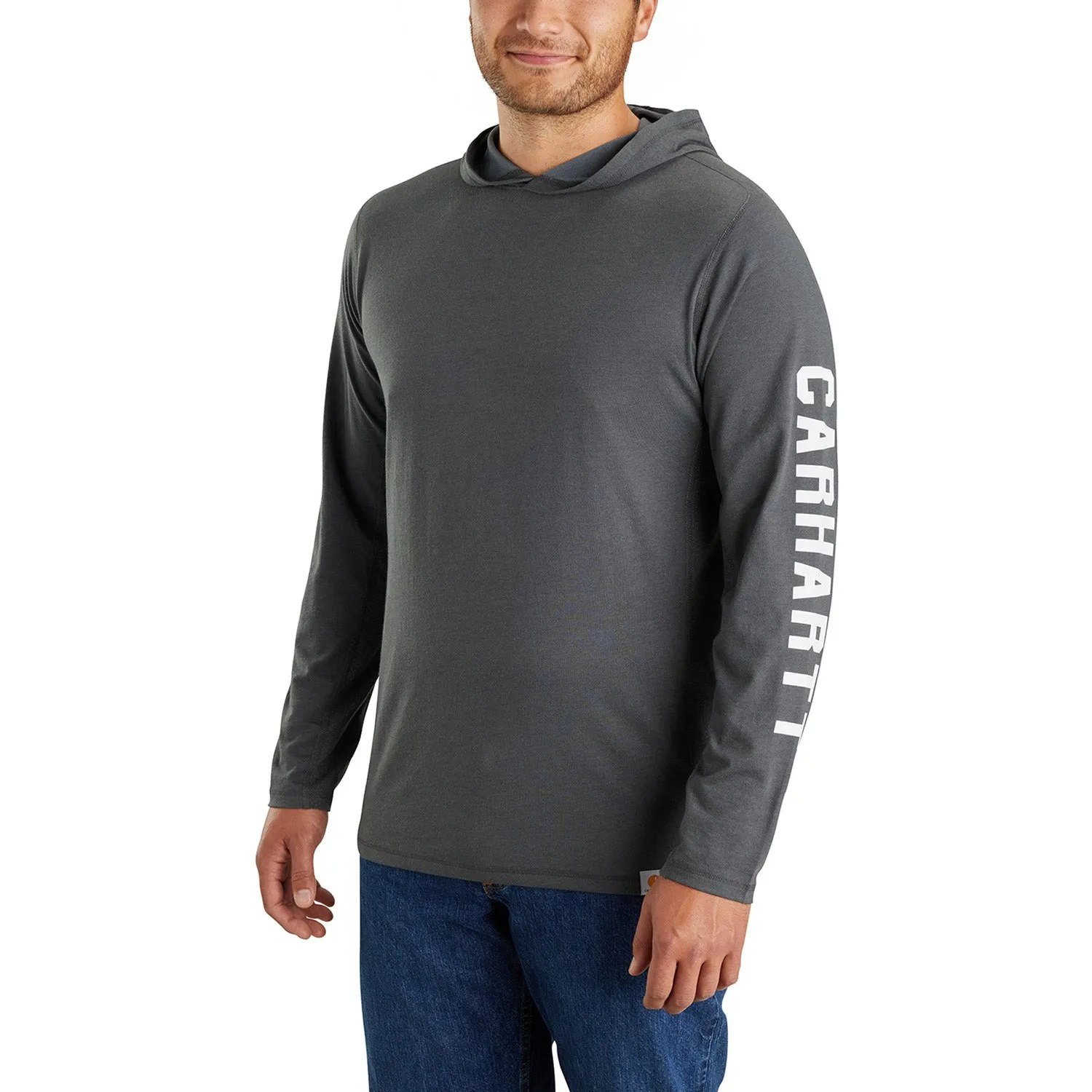 Carhartt Men's Force® Relaxed Fit Long Sleeve Logo Graphic Hooded Tee sold by Work World