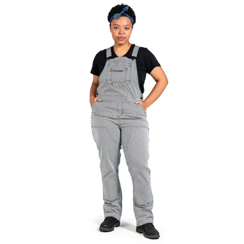 Dovetail Workwear Women's Freshly Overall_Indigo Stripe sold by Work World