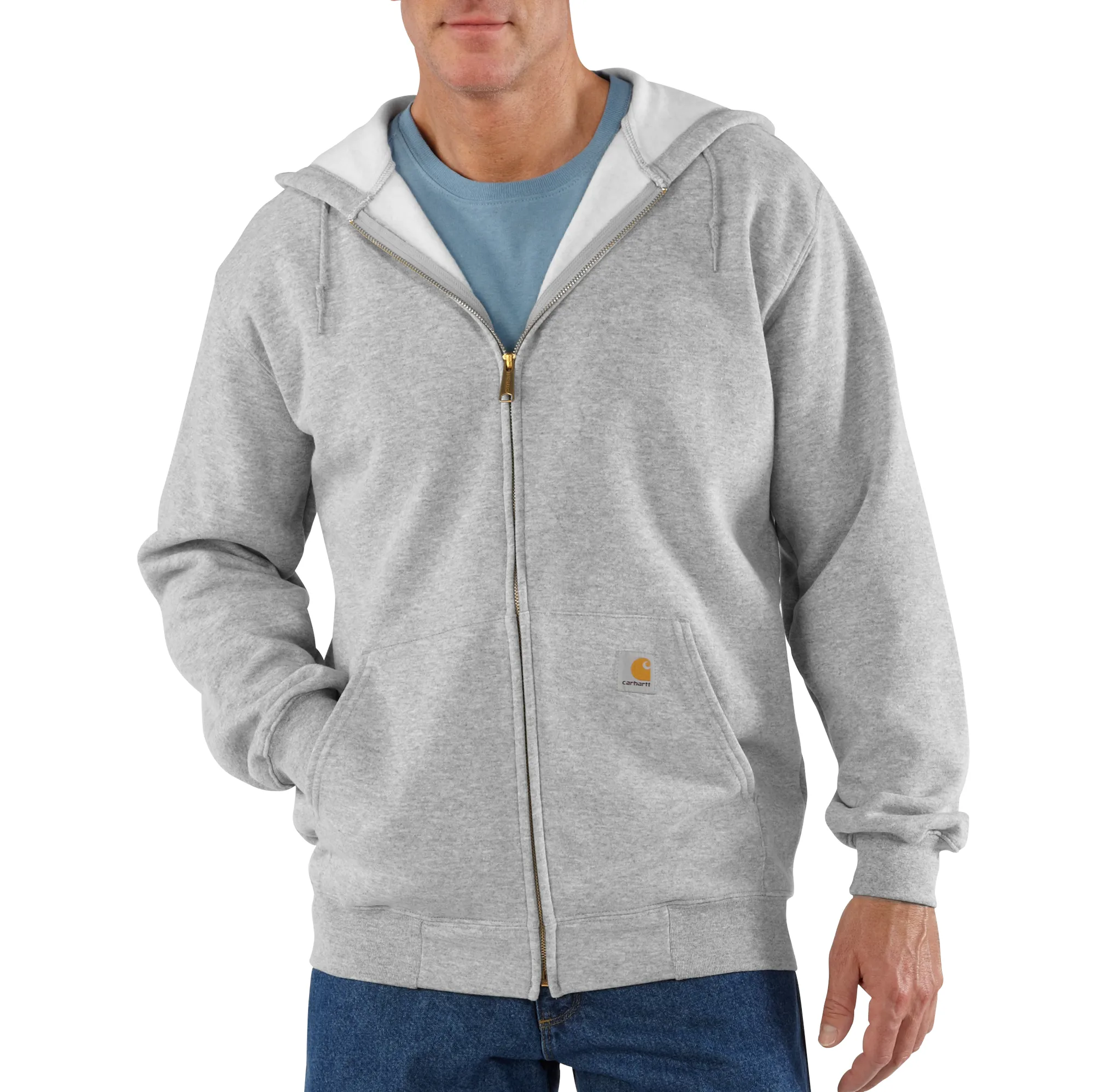 Carhartt Men's Midweight Zip Hooded Sweatshirt_Heather Grey sold by Work World