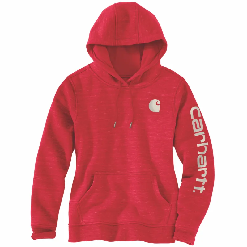 Carhartt Women's Clarksburg Graphic Sleeve Hoodie_Ruby Heather sold by Work World