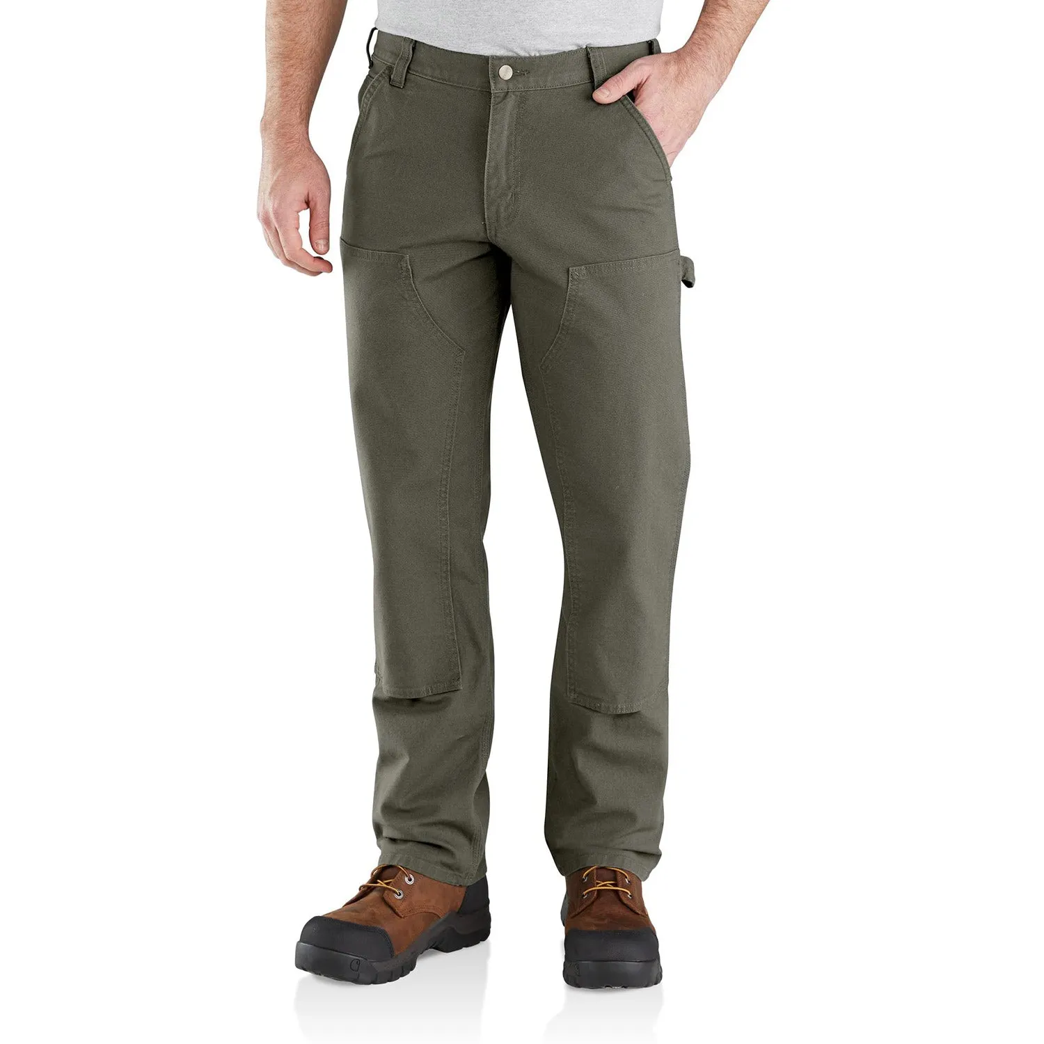 Carhartt Men's Rugged Flex® Relaxed Fit Double-Front Duck Pant_Moss sold by Work World