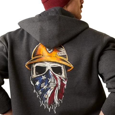 Ariat Men's Rebar Born For This Graphic Full Zip Hoodie sold by Work World product image thumbnail 2