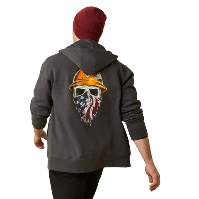 Ariat Men's Rebar Born For This Graphic Full Zip Hoodie sold by Work World