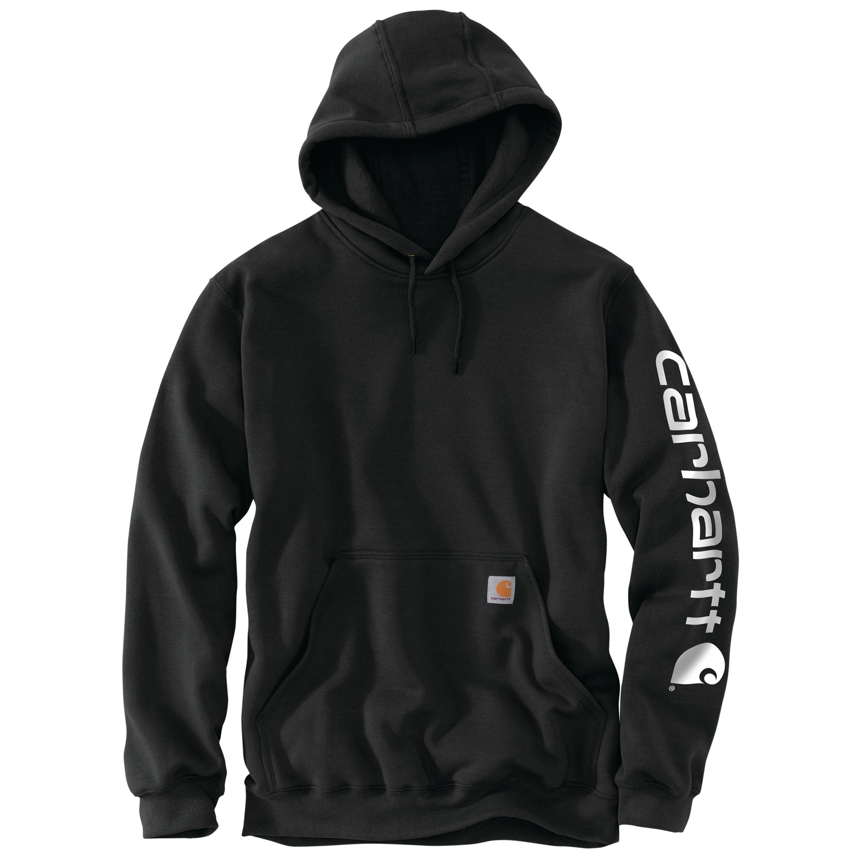 Carhartt Men's Signature Logo Hooded Pullover Sweatshirt_Black sold by Work World product image thumbnail 2