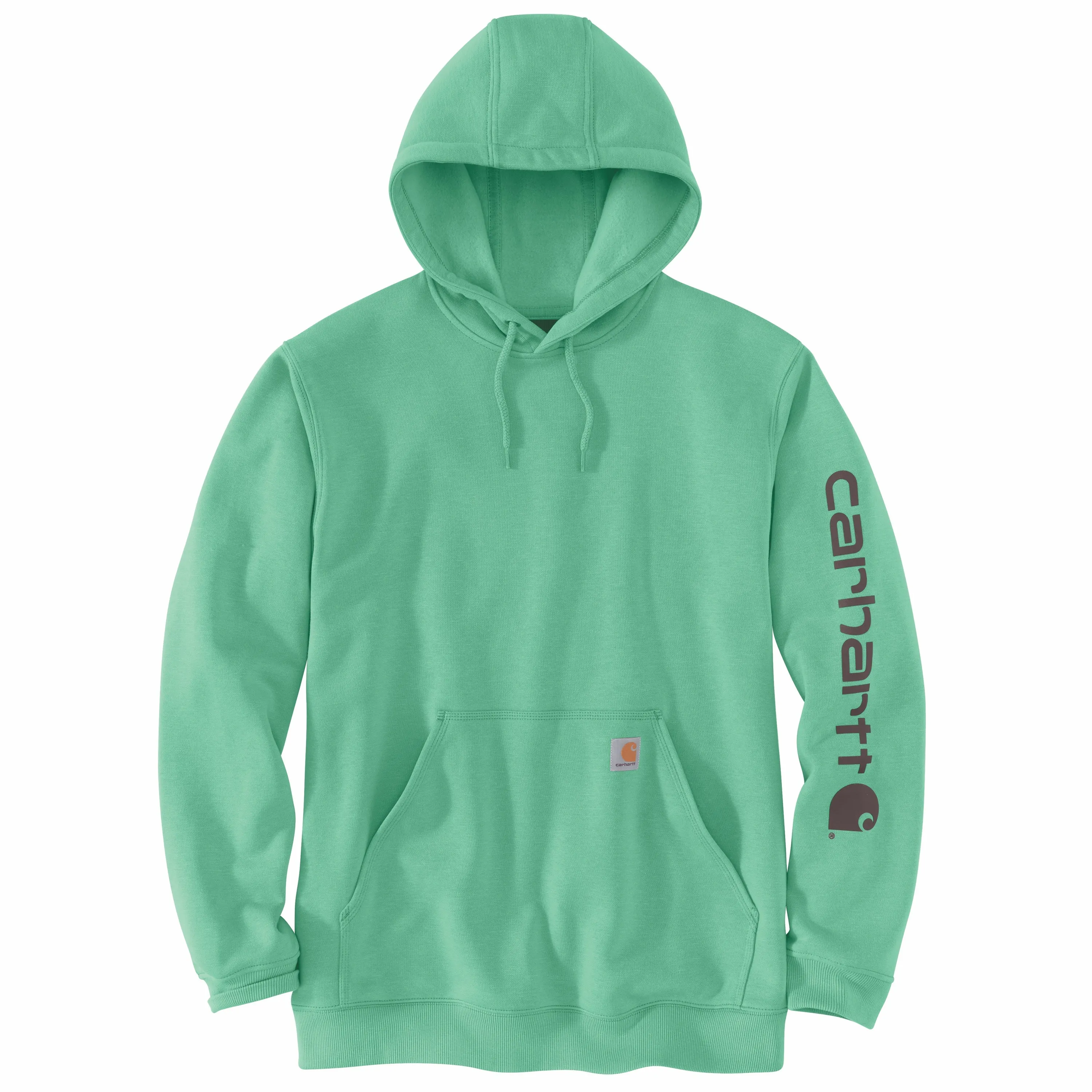 Carhartt Men's Signature Logo Hooded Pullover Sweatshirt_Sea Green Space Dye sold by Work World product image thumbnail 2
