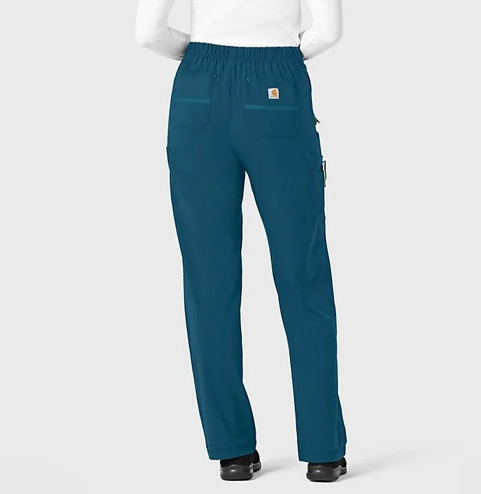 Carhartt Women's Force® Cross-Flex Utility Boot Cut Cargo Scrub Pant_Caribbean Blue sold by Work World product image thumbnail 2