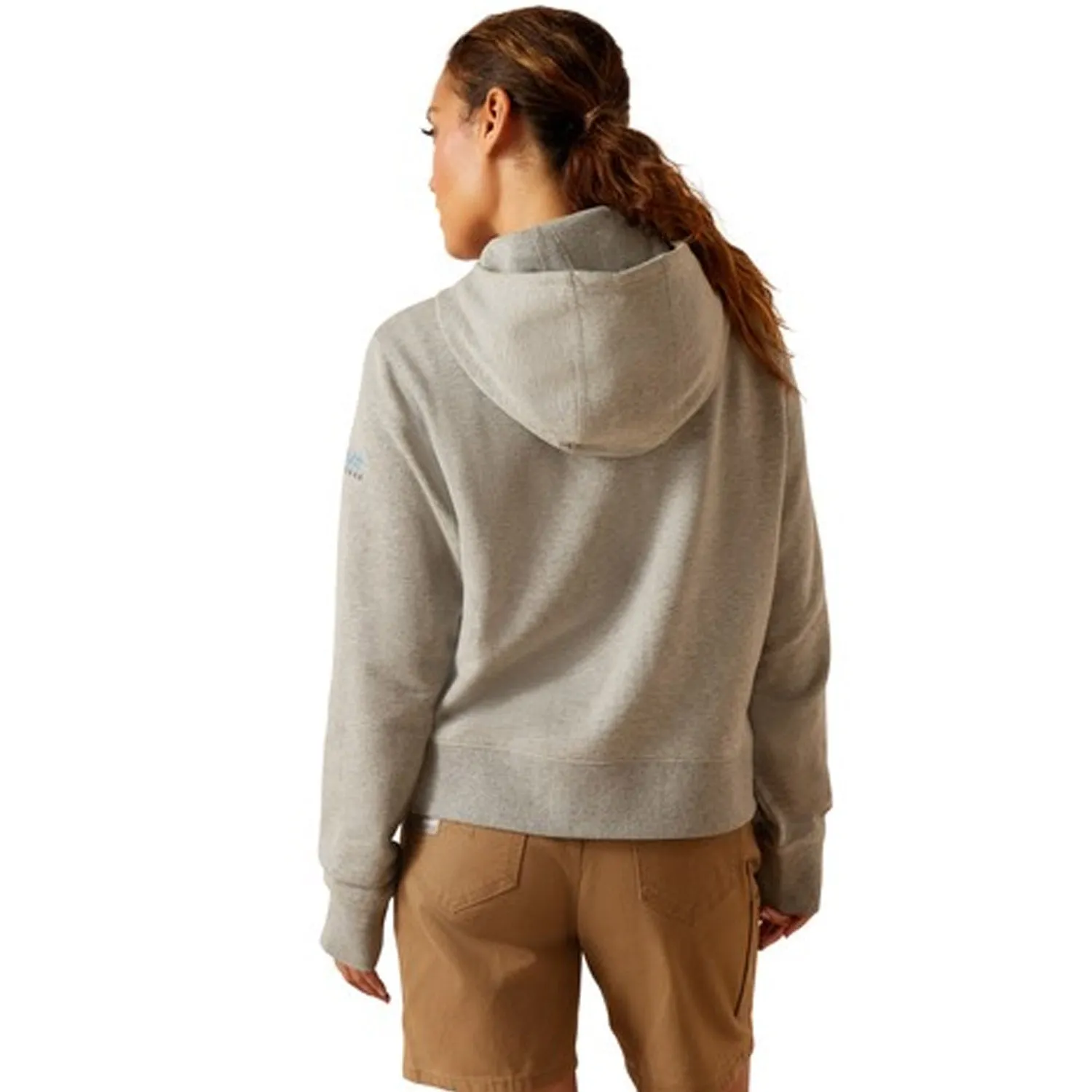 Ariat Women's Rebar Lightweight Cropped Logo Sleeve Hoodie sold by Work World product image thumbnail 3
