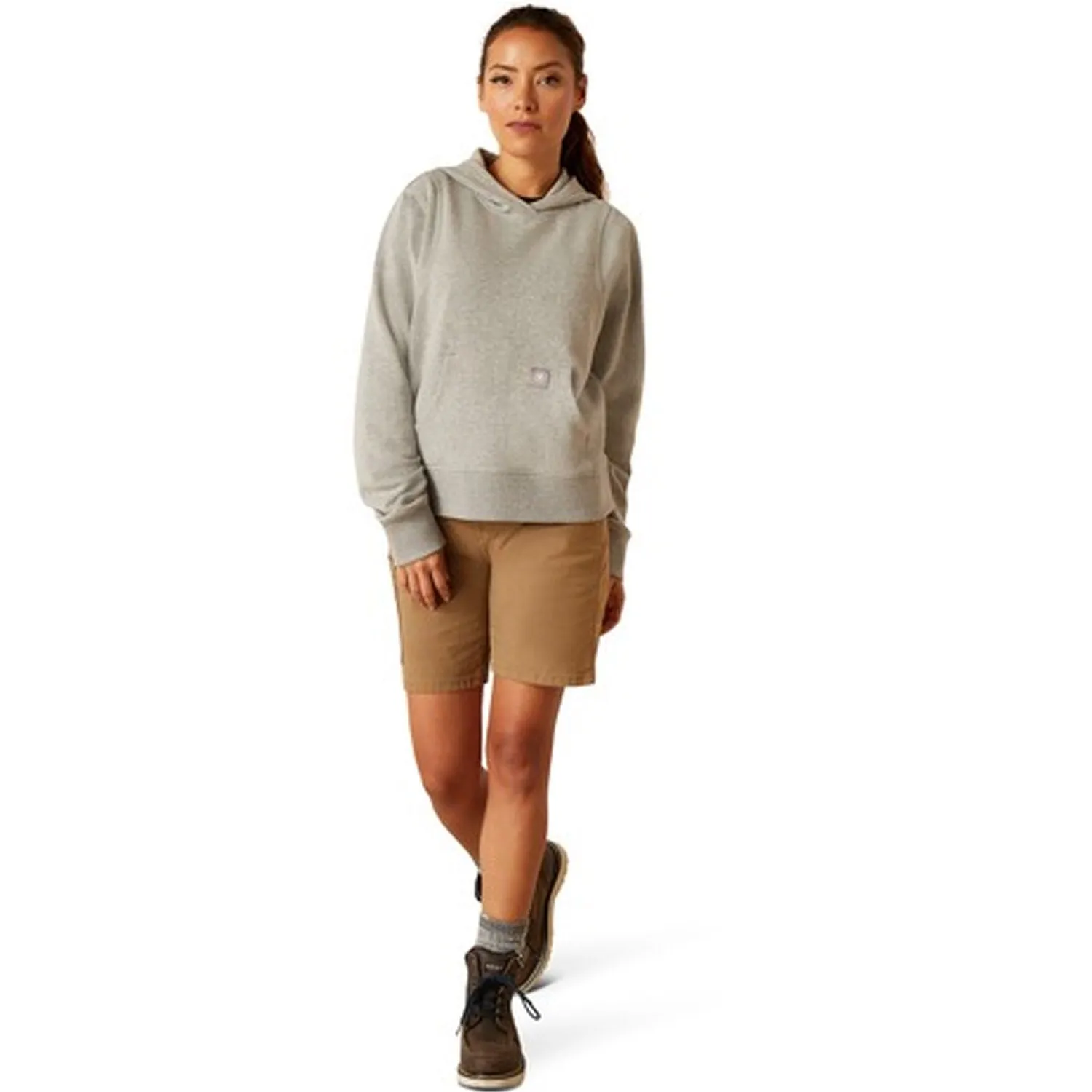 Ariat Women's Rebar Lightweight Cropped Logo Sleeve Hoodie sold by Work World product image thumbnail 4