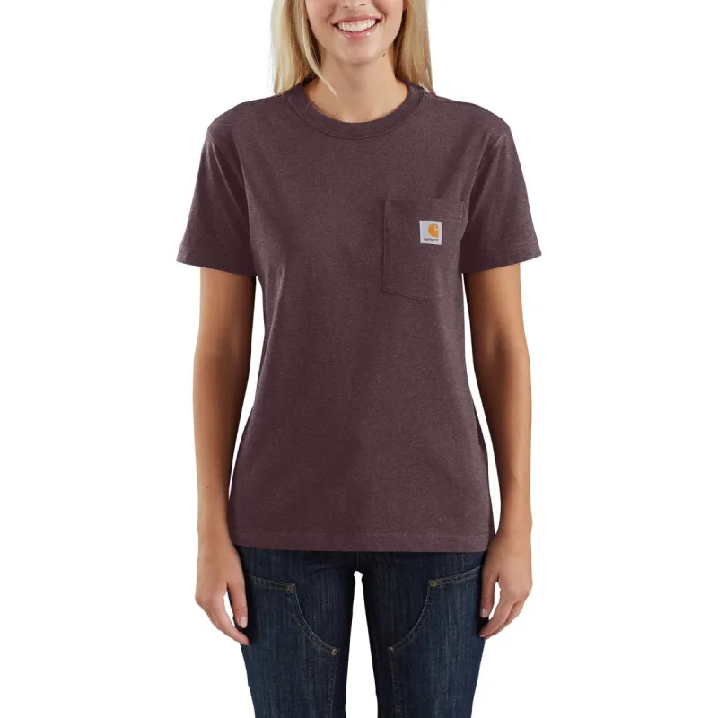 Carhartt Women's Short Sleeve Pocket T-Shirt_Blackberry Heather sold by Work World