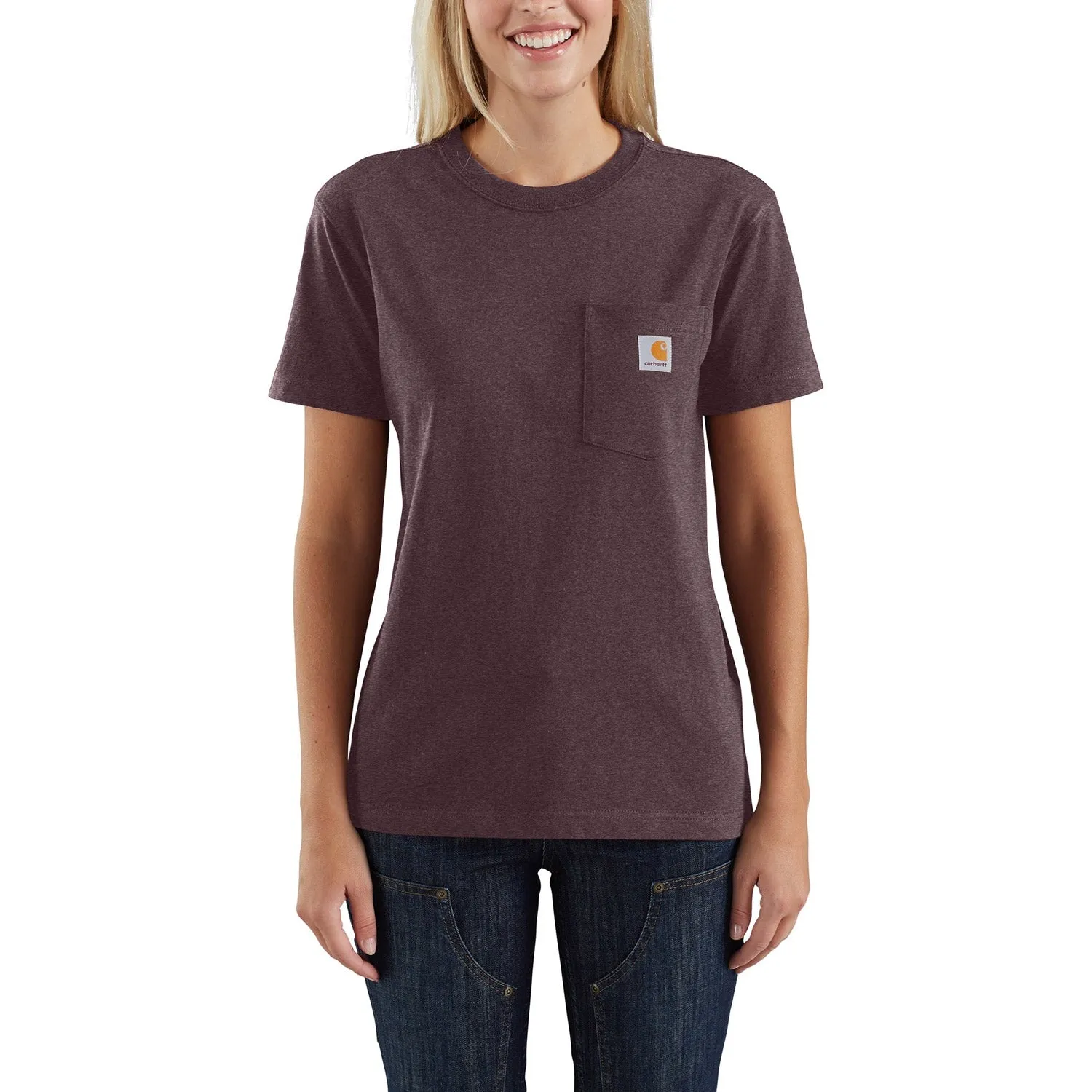 Carhartt Women's Short Sleeve Pocket T-Shirt_Blackberry Heather sold by Work World