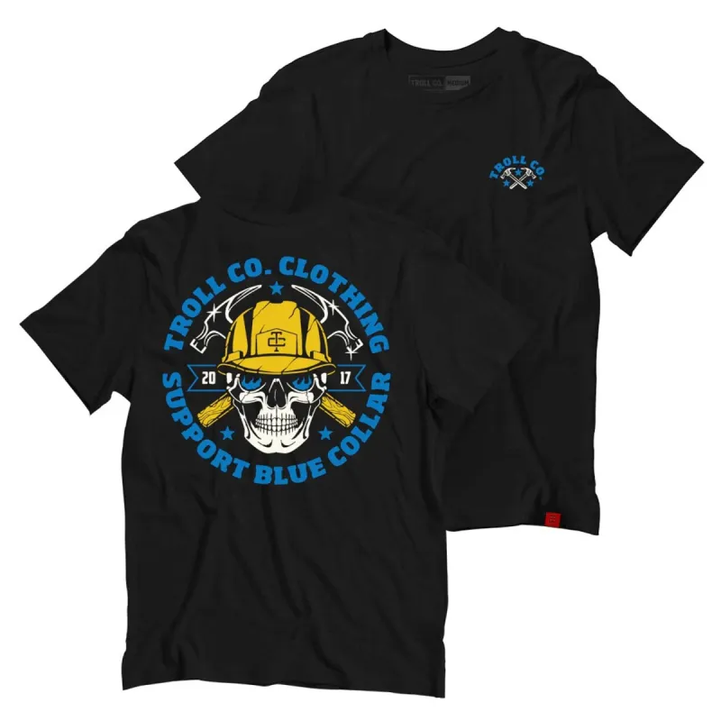 Troll Co. Men's Construction "Support Blue Collar" Short Sleeve T-Shirt sold by Work World