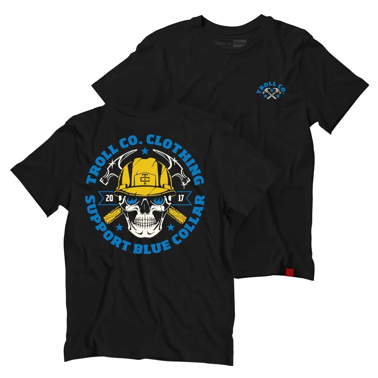 Troll Co. Men's Construction "Support Blue Collar" Short Sleeve T-Shirt sold by Work World
