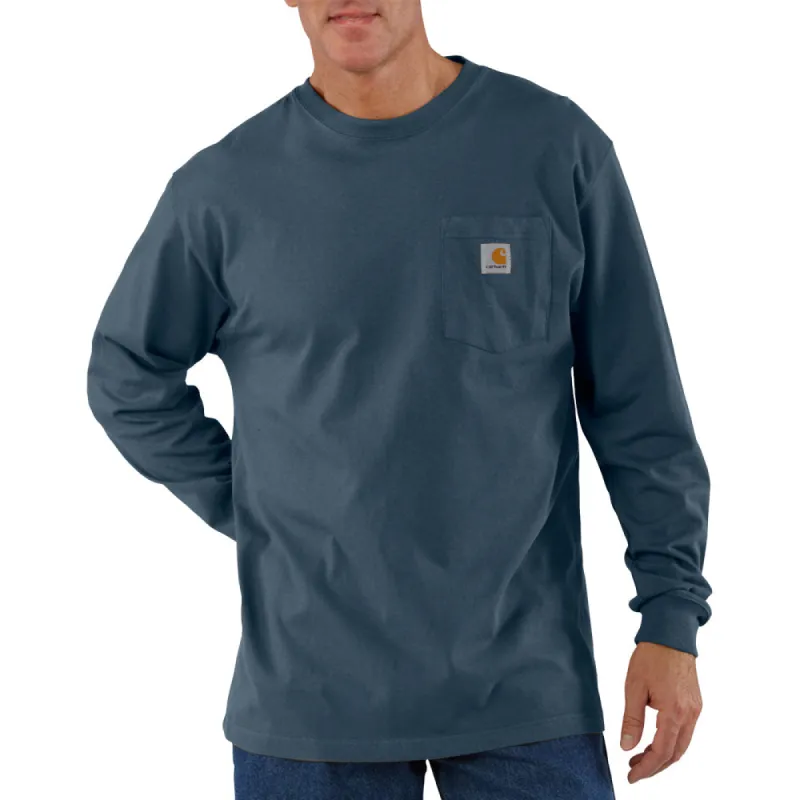 Carhartt Men's Long Sleeve Pocket T-Shirt_Bluestone sold by Work World