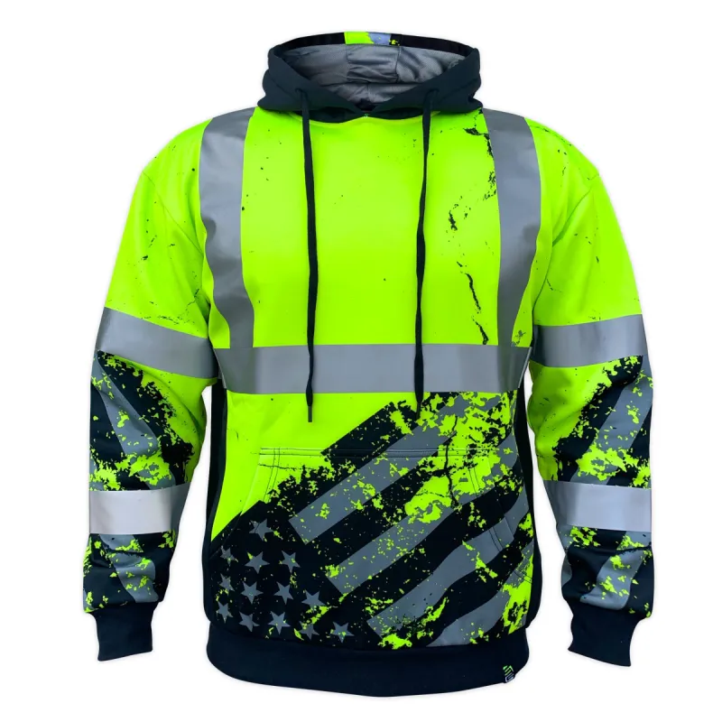 SafetyShirtz Men's SS360° American Grit Class 3 Safety Hoodie sold by Work World