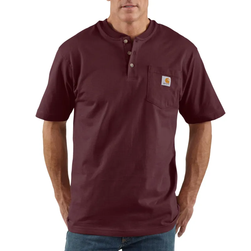 Carhartt Men's Short Sleeve Pocket Henley_Port sold by Work World