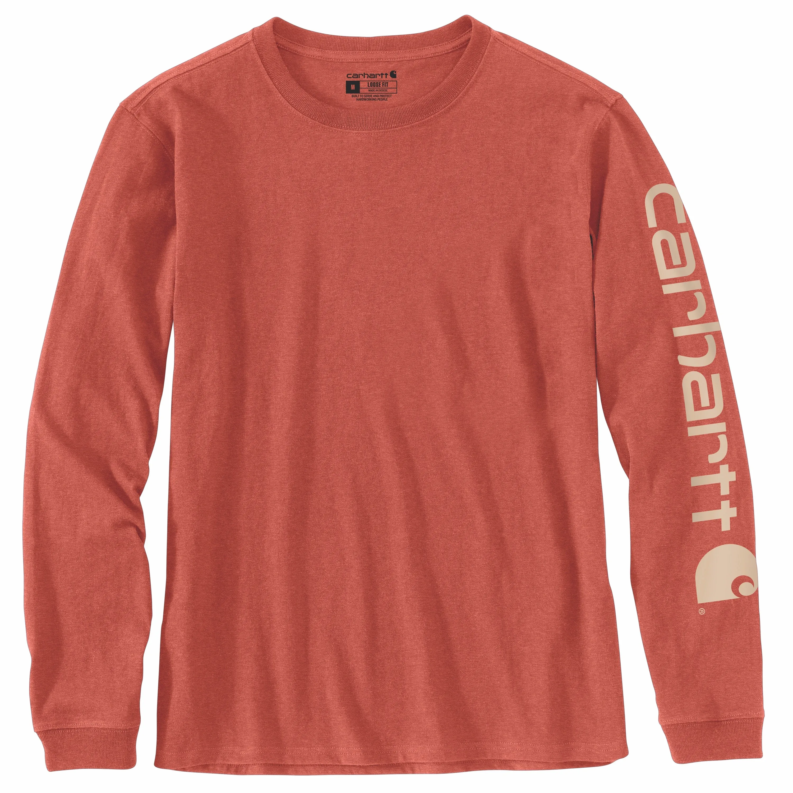 Carhartt Women's Heavyweight Long Sleeve Logo T-Shirt_Earthen Clay Heather sold by Work World product image thumbnail 2