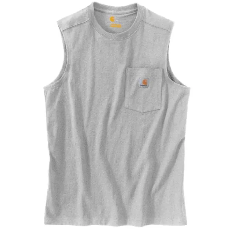 Carhartt Men's Relaxed Fit Sleeveless Pocket Tee sold by Work World