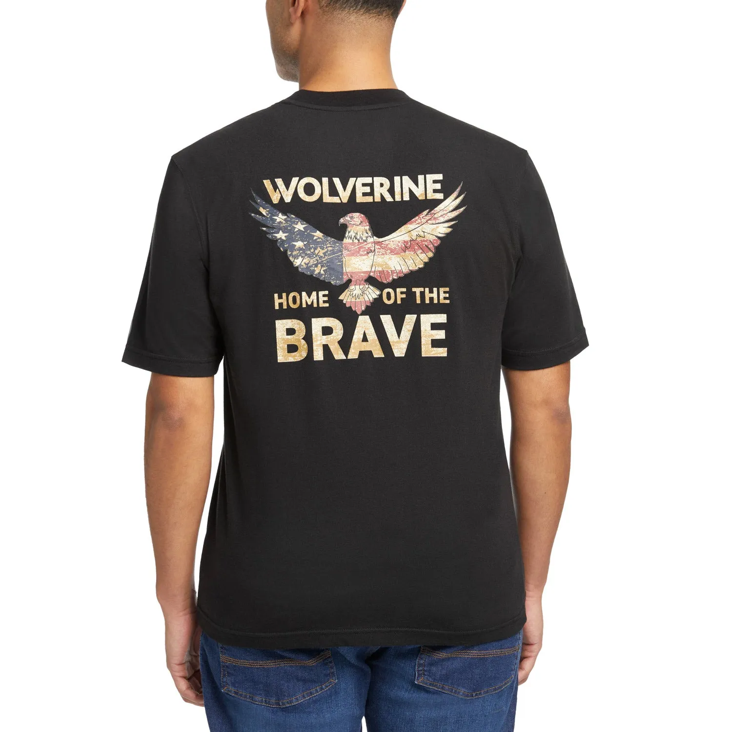 Wolverine Men's Traditional Fit Graphic Short Sleeve T-Shirt sold by Work World