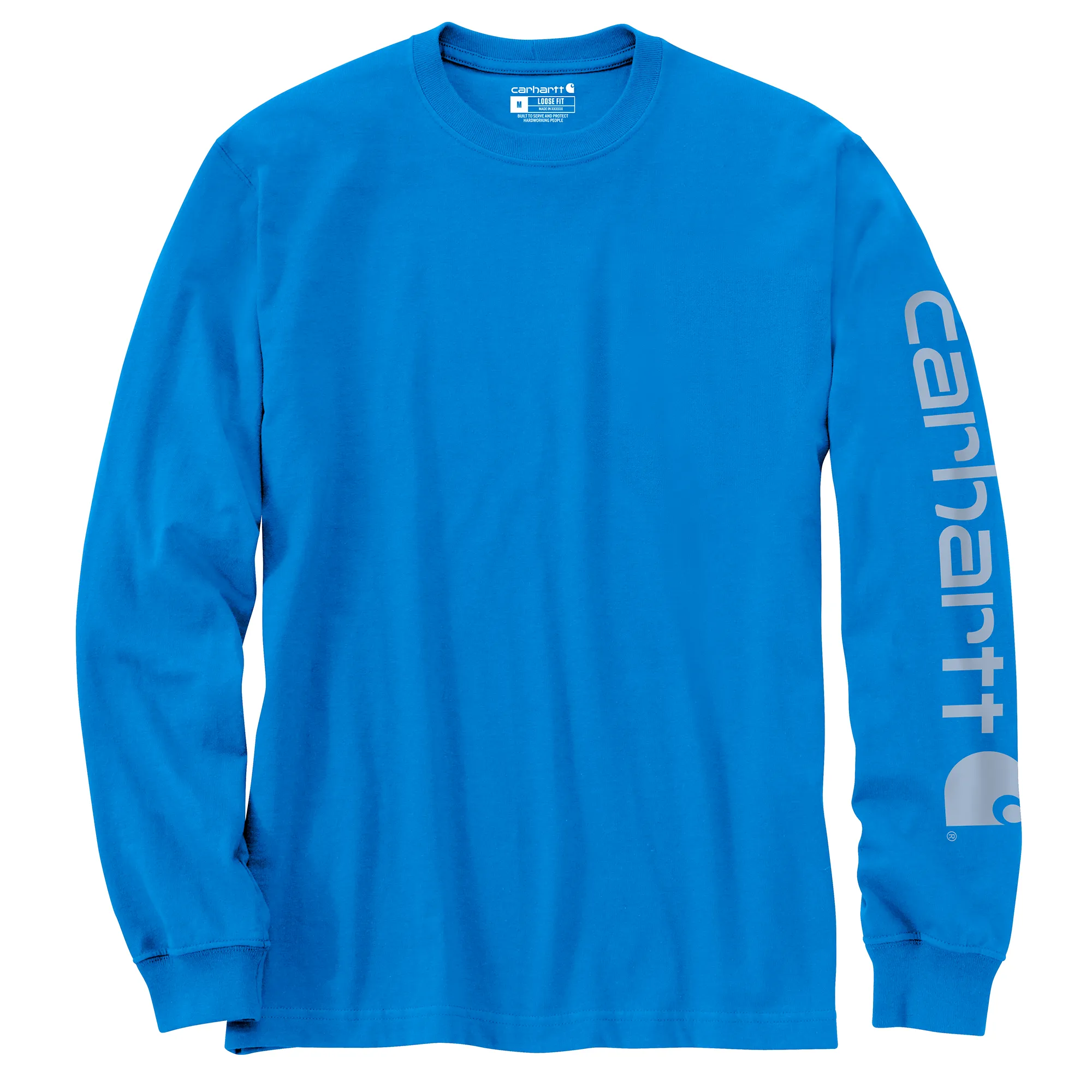 Carhartt Men's Signature Logo Long Sleeve T-Shirt_Blue Glow sold by Work World product image thumbnail 2