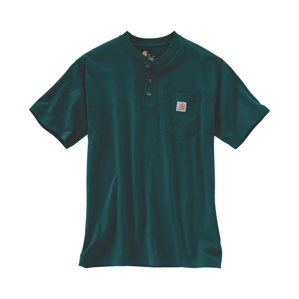 Carhartt Men's Short Sleeve Pocket Henley_Hunter Green sold by Work World product image thumbnail 2