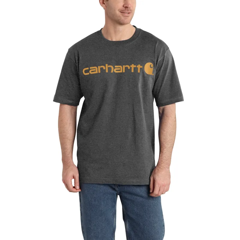Carhartt Men's Signature Logo Short Sleeve T-Shirt_Carbon Heather sold by Work World