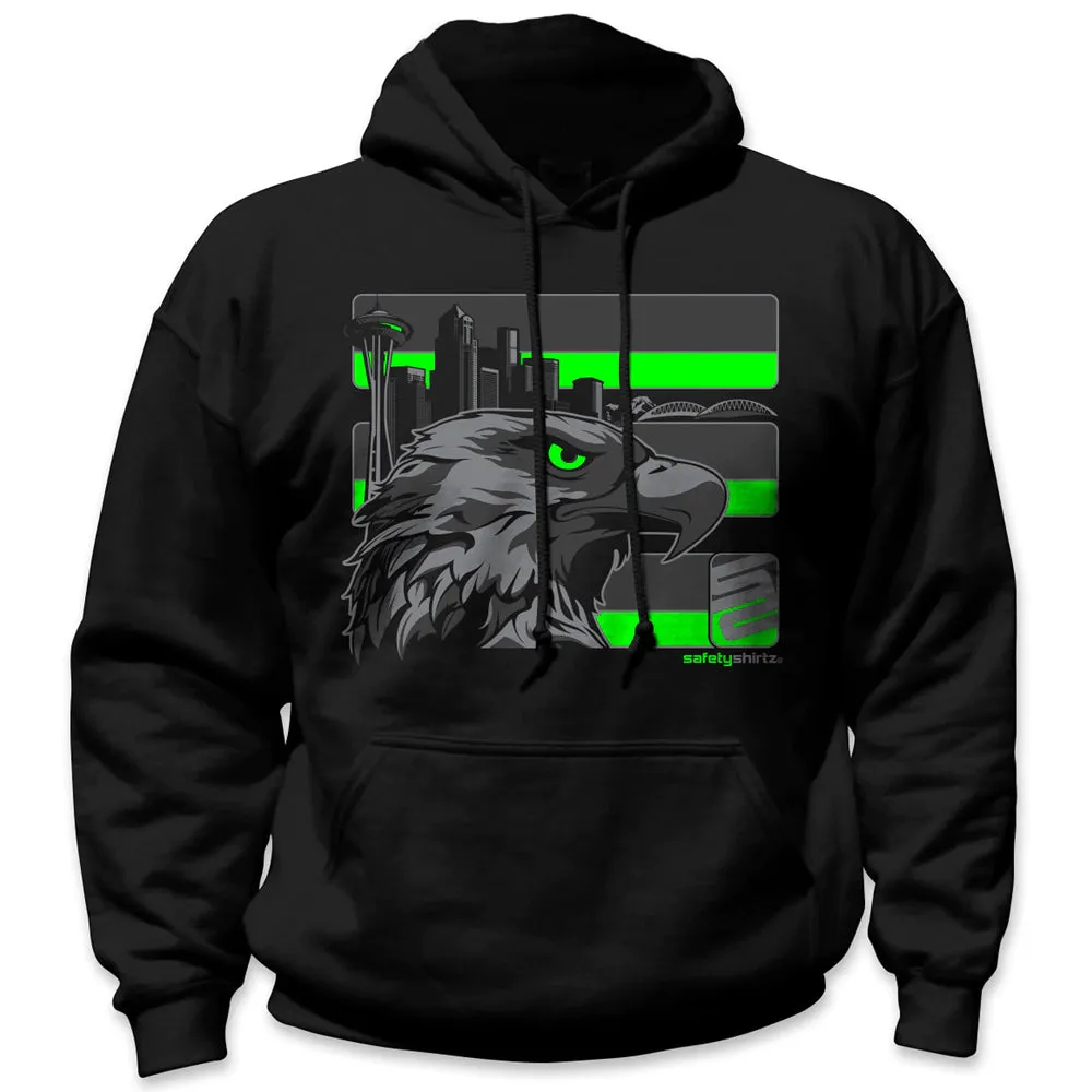 SafetyShirtz Men's Seattle Stealth Hoodie_Green sold by Work World