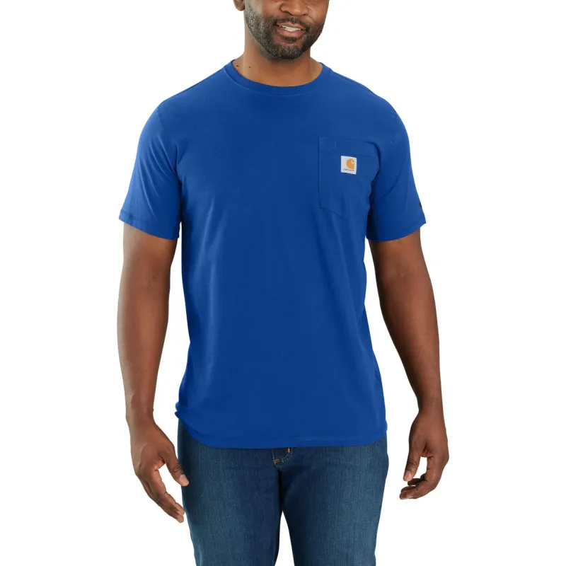 Carhartt Men's Force® Relaxed Fit Midweight Short Sleeve Pocket Tee_Glass Blue sold by Work World