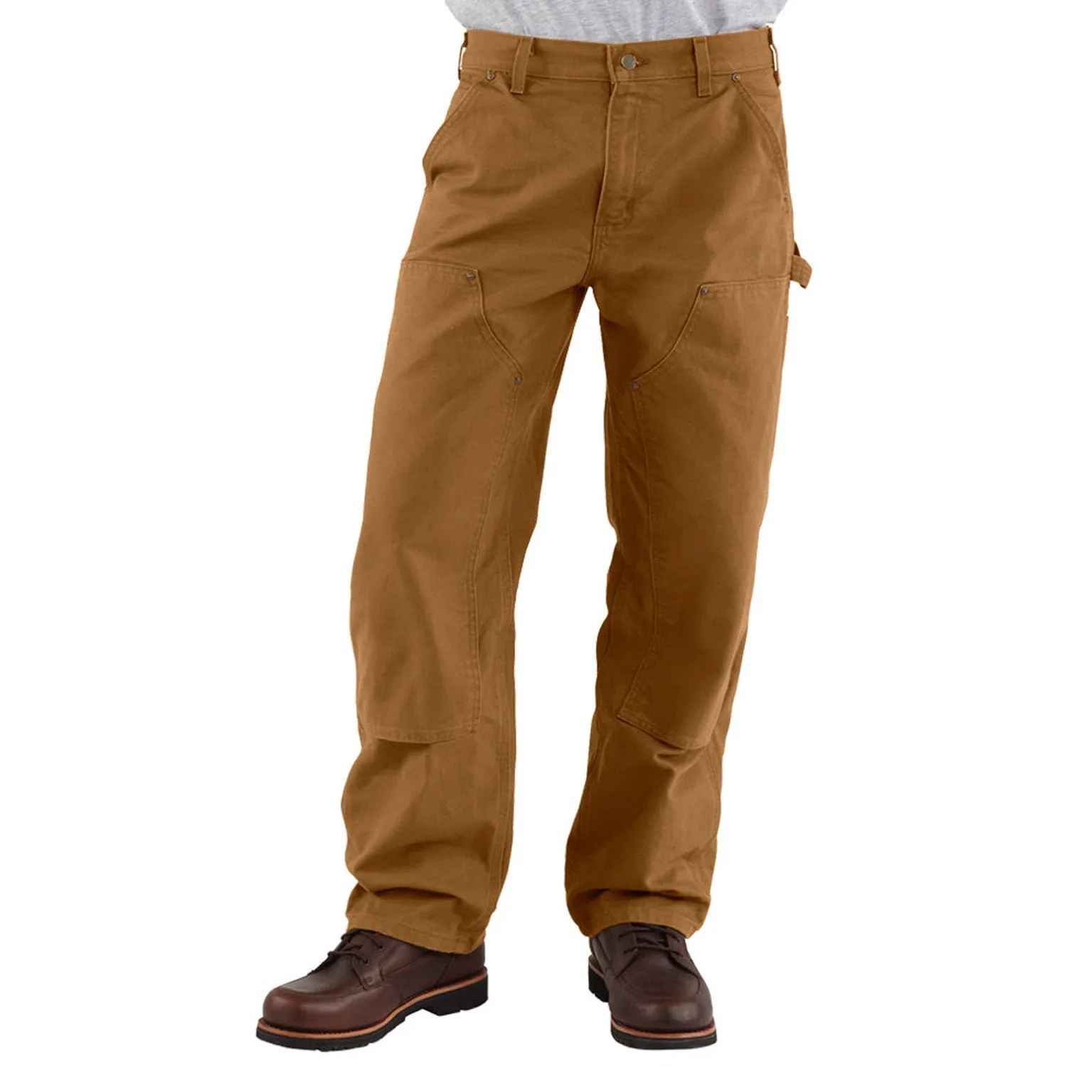 Carhartt Men's Washed Duck Double-Front Work Dungaree_Carhartt Brown sold by Work World
