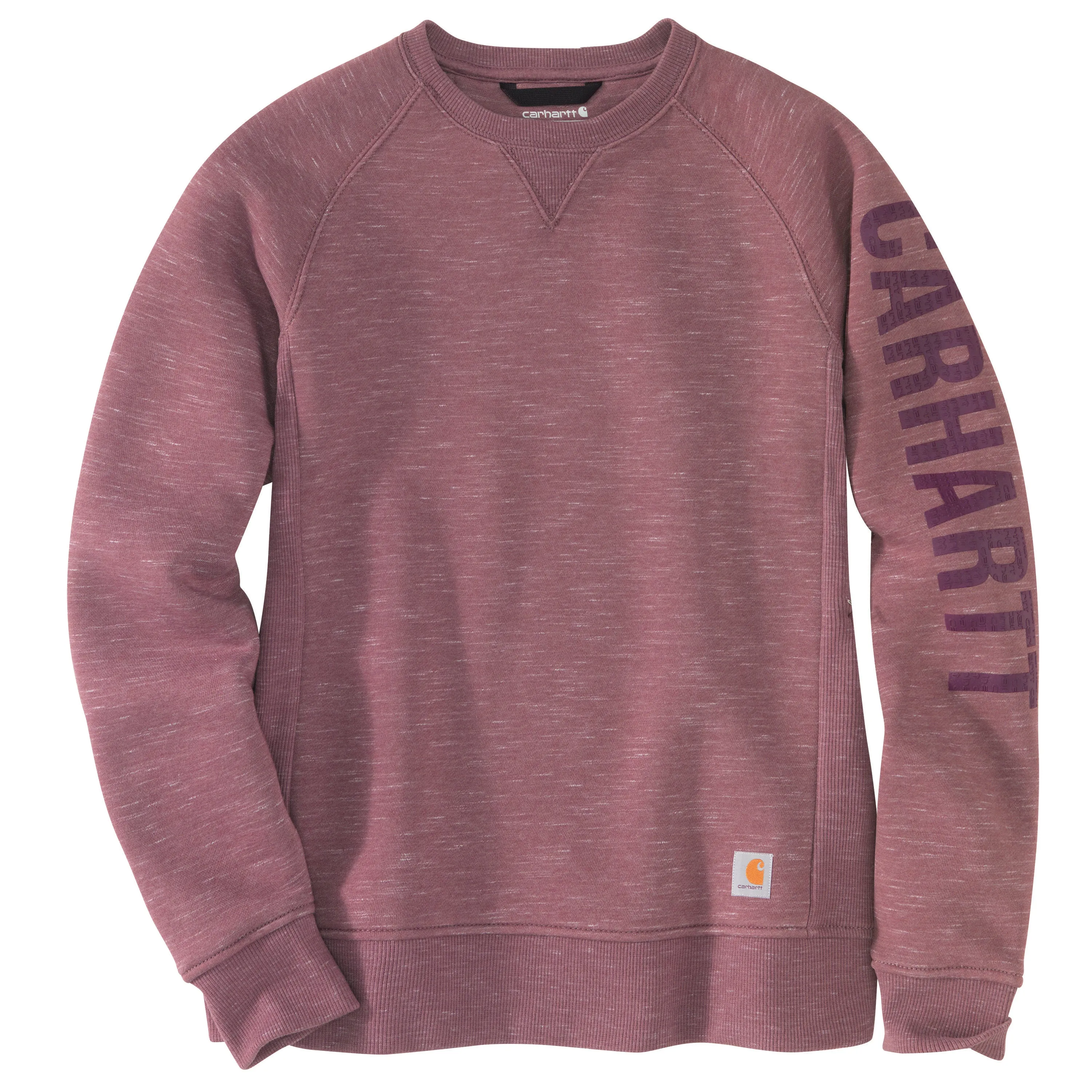 Carhartt Women's Crewneck Graphic Sweatshirt_Amethyst Smoke Space Dye sold by Work World