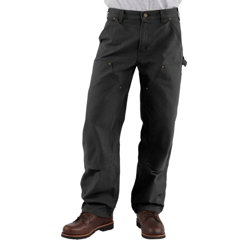 Carhartt Men's Washed Duck Double-Front Work Dungaree_Black sold by Work World
