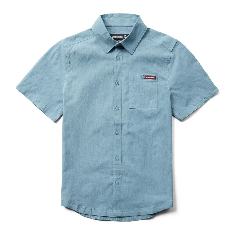 Wolverine Men's Grayson Button-Down Chambray Short Sleeve Work Shirt sold by Work World