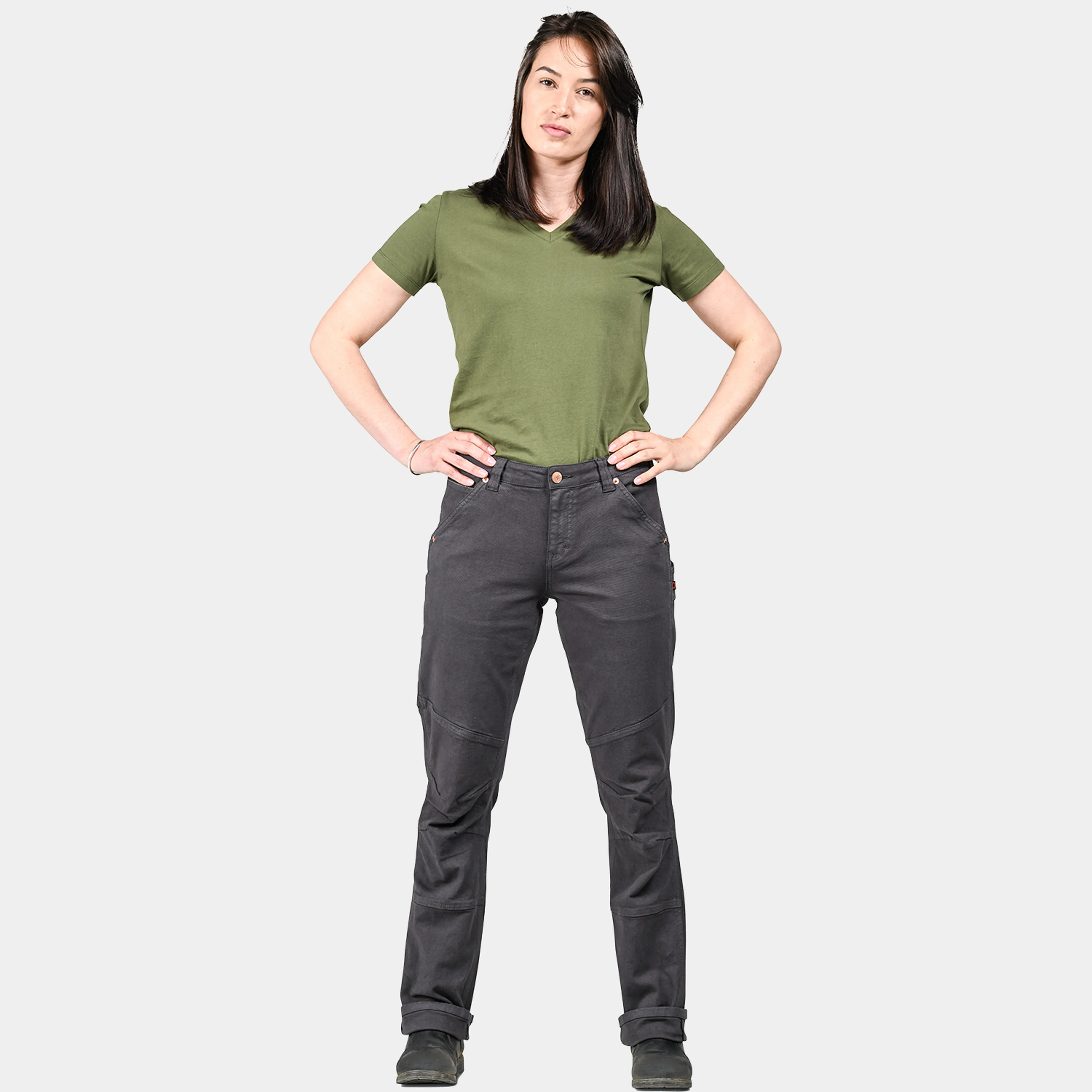 Dovetail Workwear Women's GO TO Double-Front Canvas Stretch Pant sold by Work World